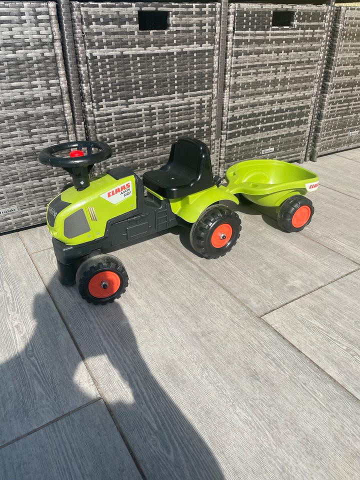 Дитячий трактор каталка з причепом Falk 1012B Baby Claas Axos 310