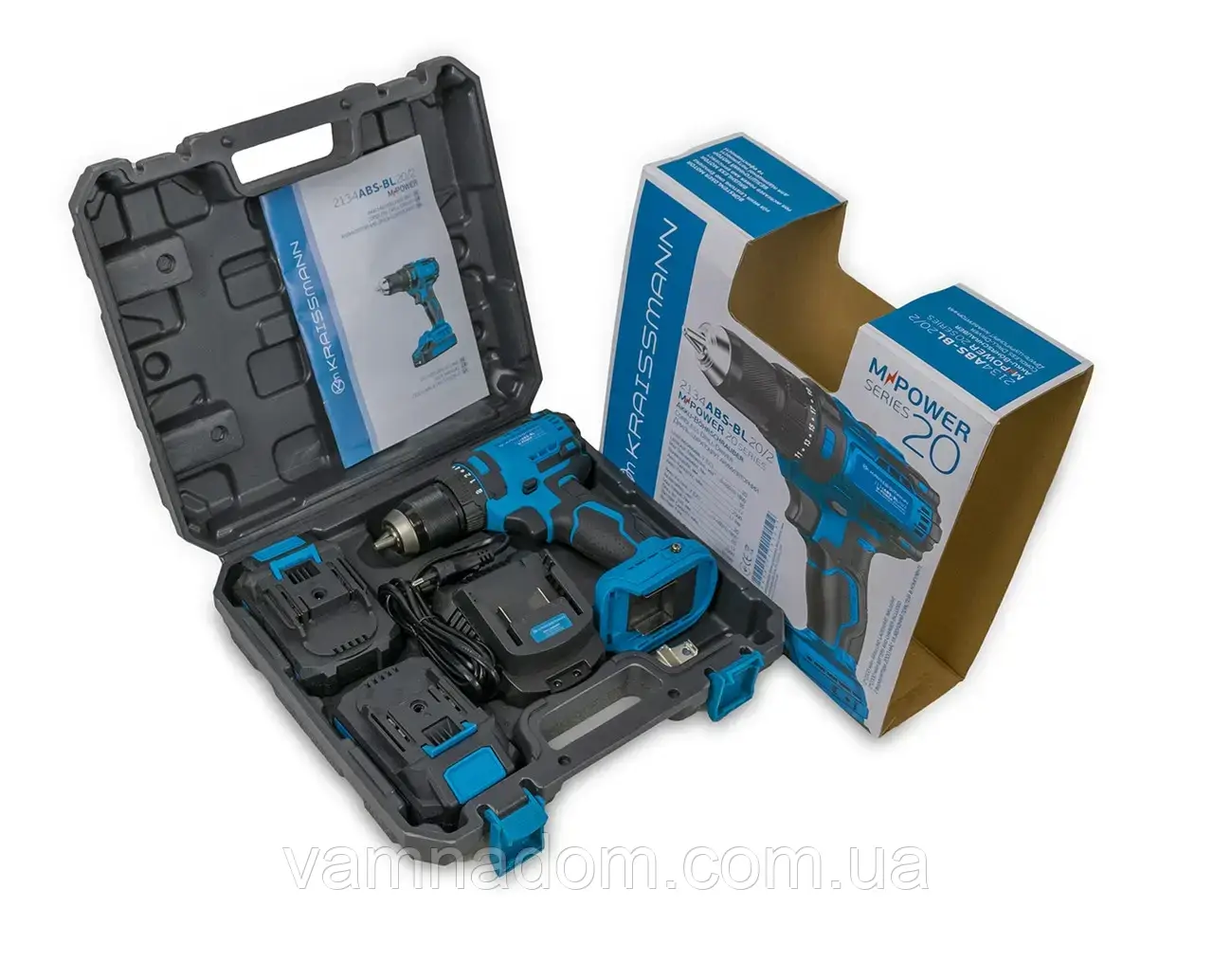 Шурупокрут акумуляторний безщітковий KRAISSMANN 2134 ABS-BL 20/2 (M-POWER series 20)