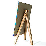 Картина по дереву ручної роботи 10х15 см Дівчина КИЇВ на підставці Український сувенір, фото 3