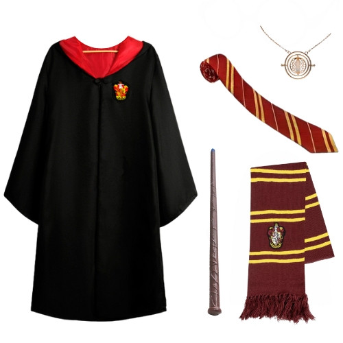 Набір чарівника Гріфіндор Герміона Грейнджер: мантія, паличка, оправа, кулон Маховик часу, шарф і краватка, фото 1