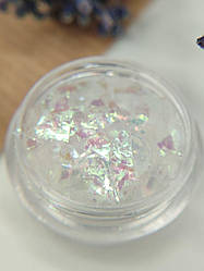 Слюда для дизайну нігтів, біла