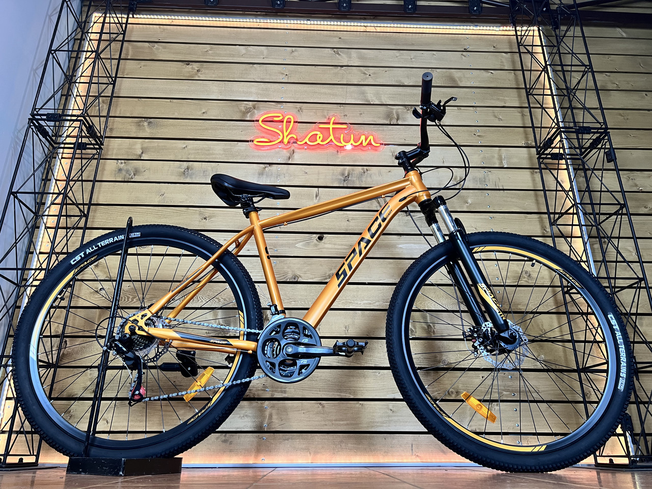 Велосипед гірський спортивний 26" Space Neptune DD FR 15 рама на зріст 145-160 см жовто-чорний