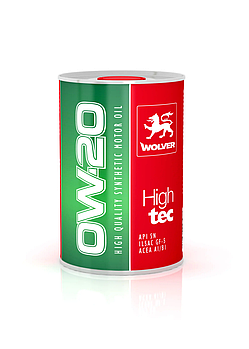 Моторне масло WOLVER Hightec 0w20, 1л Для сучасних двигунів легкових автомобілів з турбонаддувом і без нього