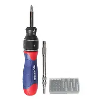 Викрутка з храповим механізмом із насадками 29 перед. Workpro PRO WP221052