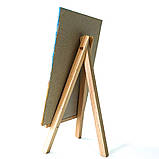 Картина по дереву ручної роботи 10х15 см Дівчина ХАРКІВ на підставці Український сувенір, фото 3