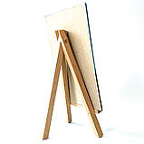 Картина по дереву ручної роботи 10х15 см Дівчина ХАРКІВ на підставці Український сувенір, фото 4