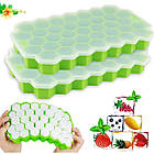 Силіконова форма для льоду Соти з кришкою Supretto (9054), фото 2