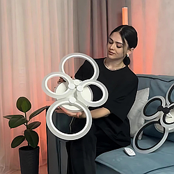 Світлоідодна люстра  Vatan Light 76W до 18 кв.м колір Білий 1126/2+2 WH 3color