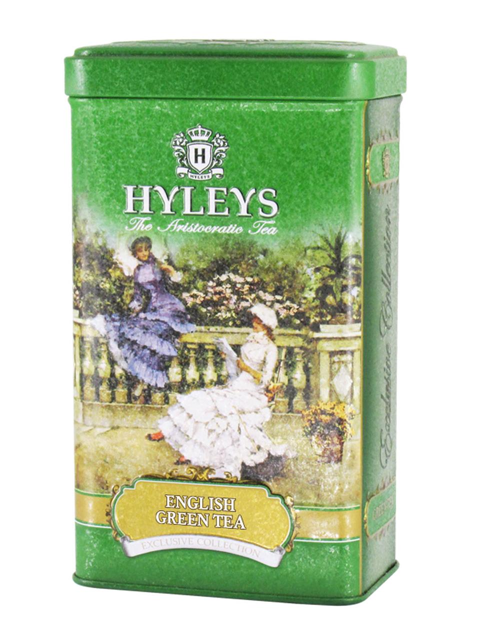 Зелений листовий чай  Hyleys English Green 100 грамів у подарунковій банці