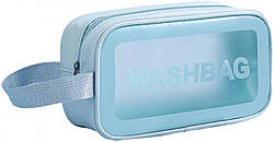 Прозора сумка-косметичка Washbag Blue 20см