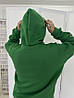 Худі вільного силуету М - 3ХЛ тринитка з начосом, капюшон, карман - кенгуру ЗЕЛЕНИЙ, фото 2