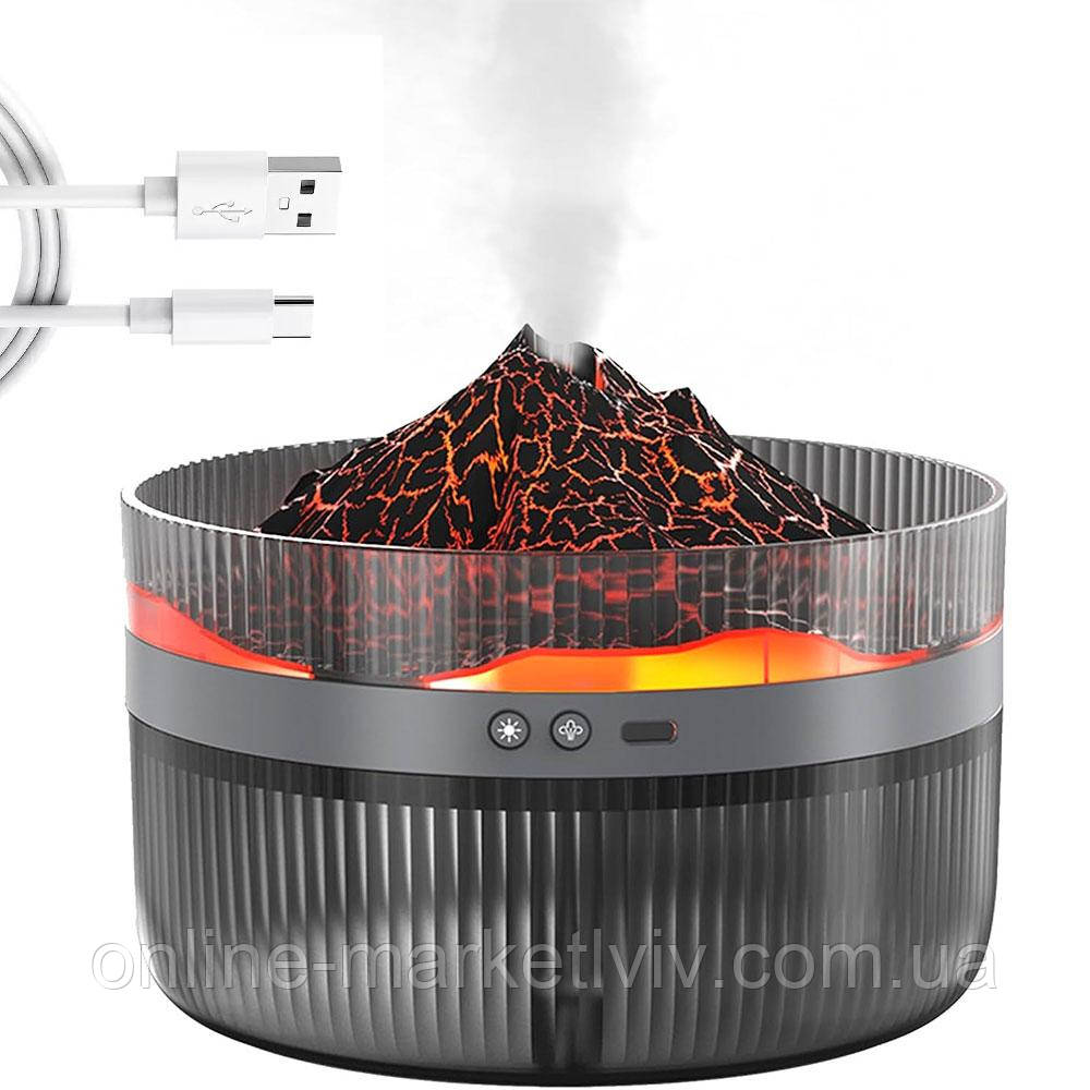 Зволожувач повітря-нічник на 2л, від USB, Volcano Humidifier / Ультразвуковий зволожувач повітря для дому