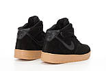 Зимові чоловічі кросівки Nike Air Force 1 High "Black Gum" з хутром теплі 40-45р. Фото в живу, фото 2