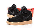 Зимові чоловічі кросівки Nike Air Force 1 High "Black Gum" з хутром теплі 40-45р. Фото в живу, фото 8