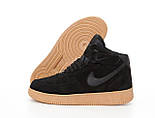 Зимові чоловічі кросівки Nike Air Force 1 High "Black Gum" з хутром теплі 40-45р. Фото в живу, фото 5
