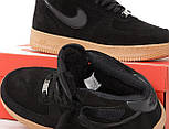 Зимові чоловічі кросівки Nike Air Force 1 High "Black Gum" з хутром теплі 40-45р. Фото в живу, фото 4