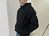 Худі вільного силуету М - 3ХЛ тринитка з начосом, капюшон, карман - кенгуру ЧОРНИЙ, фото 2