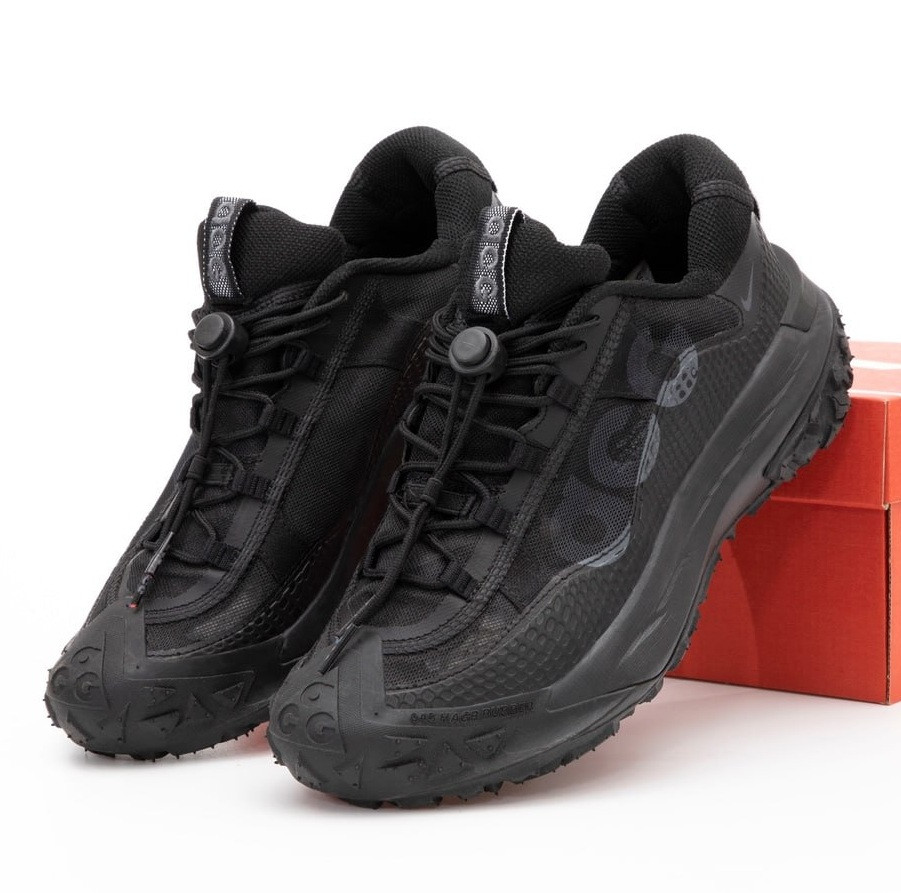 Чоловічі кросівки Nike ACG Mountain Fly 2 Gore-Tex Black теплі осінь-зима чорні. Фото наживо, фото 1