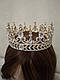 Корона з камінням Swarovski Золото 15х7 см Корона для дівчат Золота корона на голову, фото 4