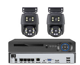 Комплект відеореєстратор + 2 поворотні IP камери