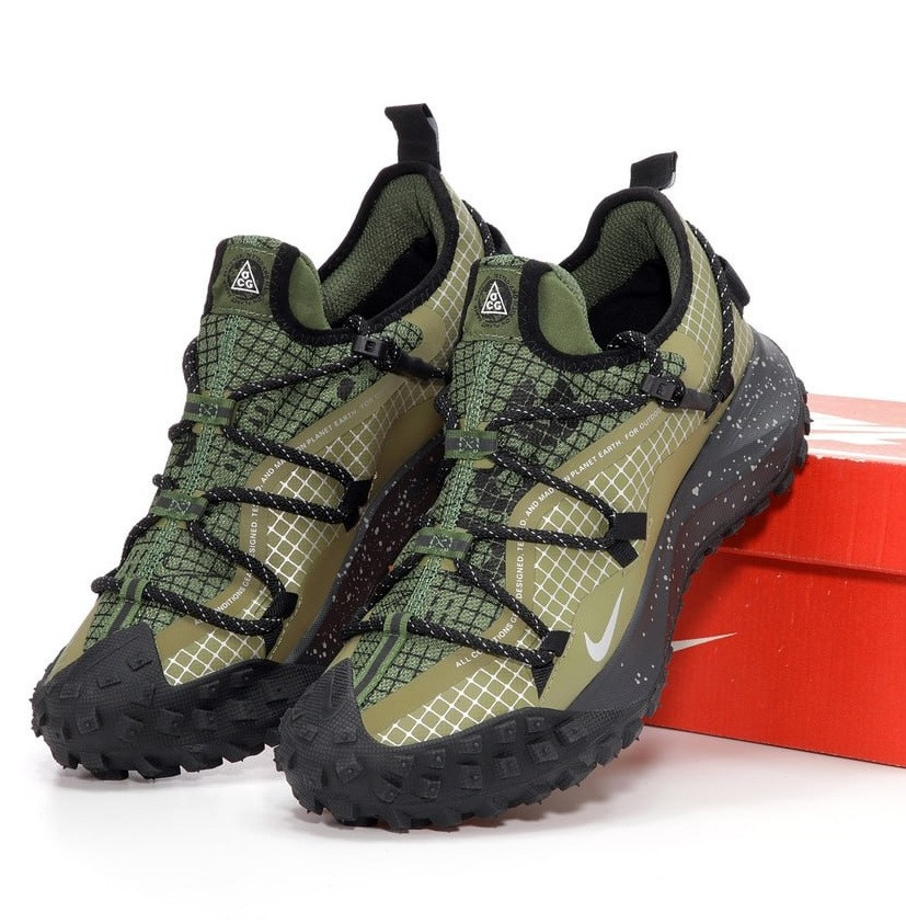 Чоловічі кросівки Nike ACG Mounth Low Gore-Tex теплі осінь-зима хакі. Фото наживо, фото 1