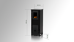 Піч з варильною поверхнею Alfa-Plam Vulkan S 4кВт 80кг 340x360x885мм на дровах 1 конфорка