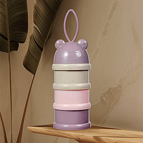 Контейнер для дитячої суміші, для молочної суміші, багатошаровий дозатор сухого молока  Жабка (рожевий)