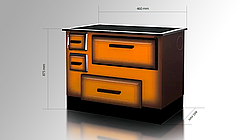 Камін плита Alfa-Plam Alfa 55/ Альфа 55 5кВт 106 кг 965x612x780мм з конфоркою +духовка