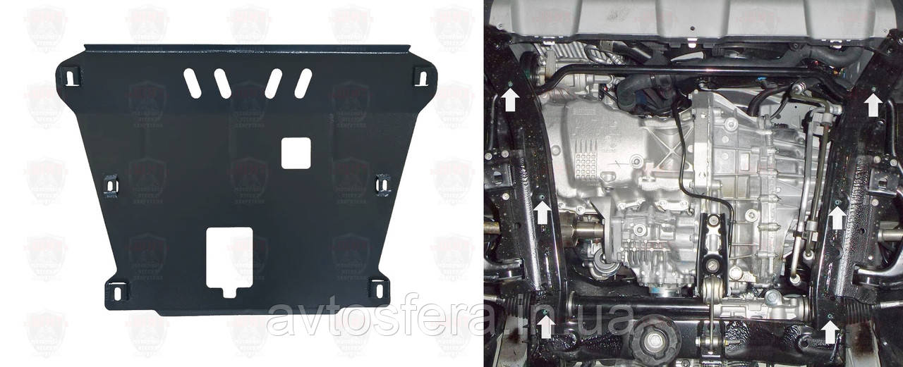 Захист двигуна та КПП Renault Duster (Рено Дастер), (ЩИТ 322, сталь 2 мм)