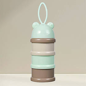 Контейнер для дитячої суміші, для молочної суміші, багатошаровий дозатор сухого молока  Жабка (м'ята)