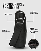 Чоловіча шкіряна сумка месенджер на плече Tiding Bag N722-117 чорна, фото 8