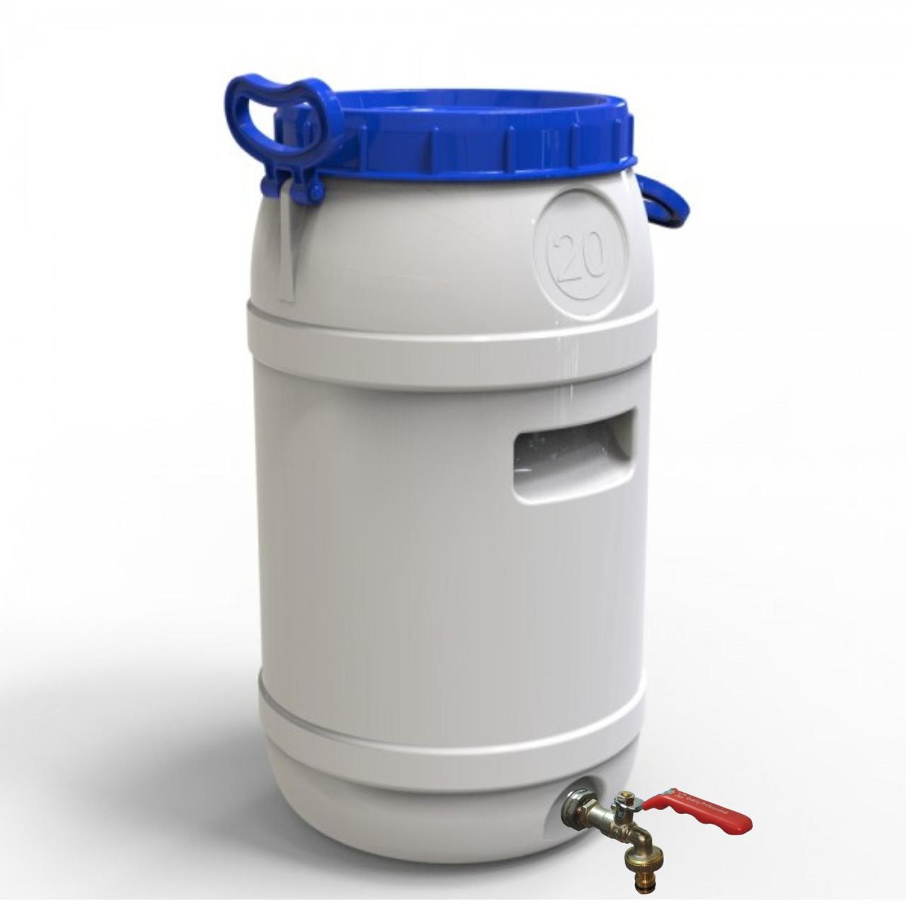 Бідон Євро Пласт 20л ручки харчовий з латунним краном