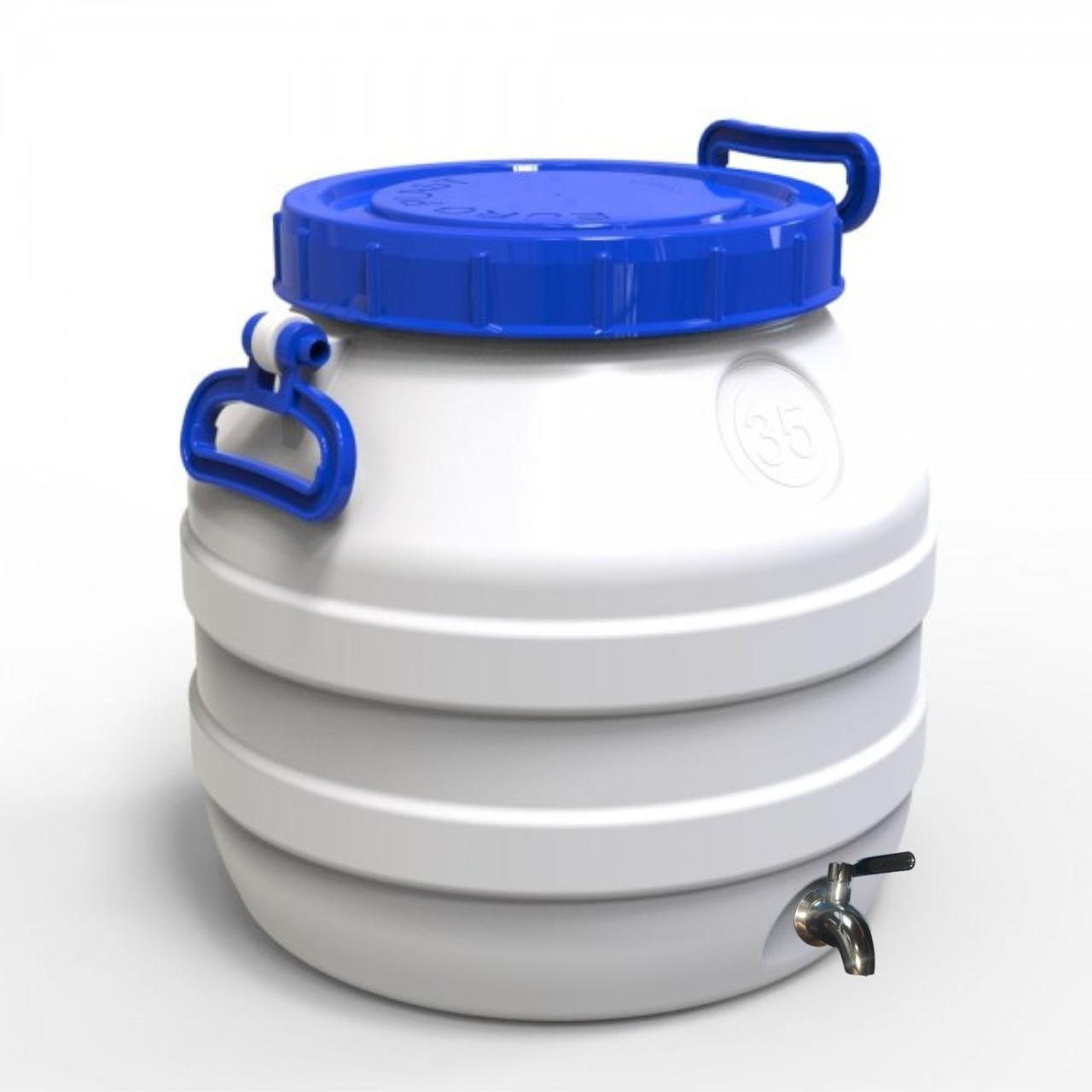 Бідон Євро Пласт 35л харчовий з  нержавіючим краном AISI 304