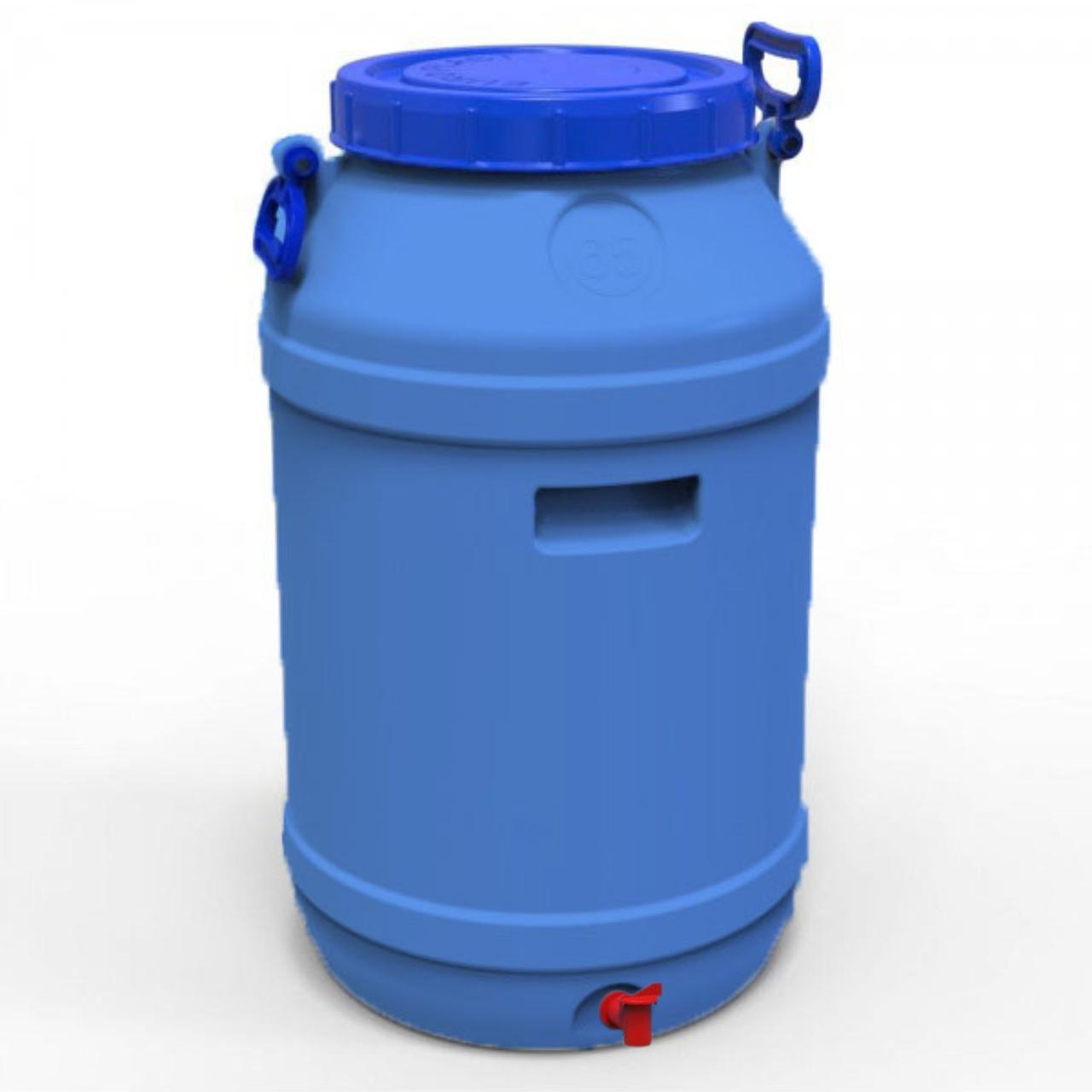 Двошаровий Бідон Літолан 65л харчовий з пластиковим краном 100% захист від УФ, фото 1