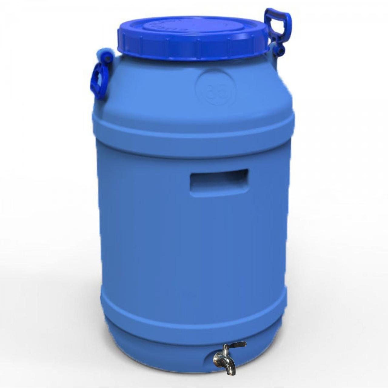 Двошаровий Бідон Літолан 65л харчовий з нержавіючим краном AISI 304 100% захист від УФ, фото 1