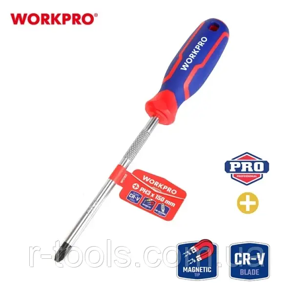 Викрутка PH3x150 мм CR-V Workpro PRO WP221032