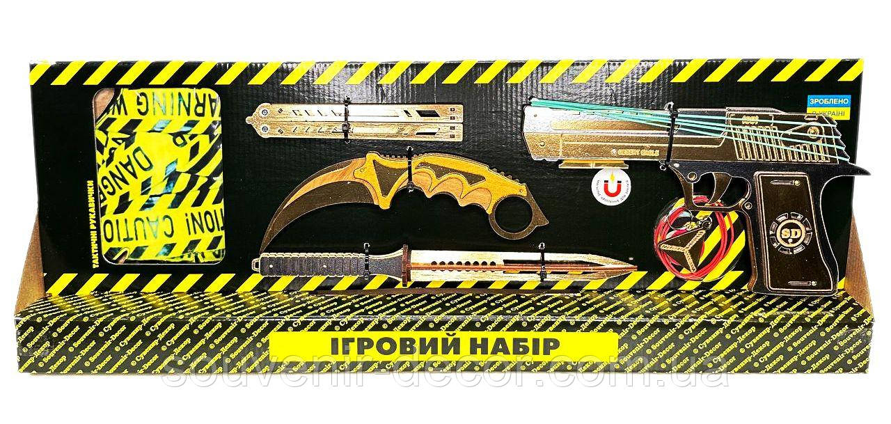 Мега набір дерев'яних іграшок BIG-Бокс "GOLD" з STANDOFF 2, іграшкова зброя, фото 1