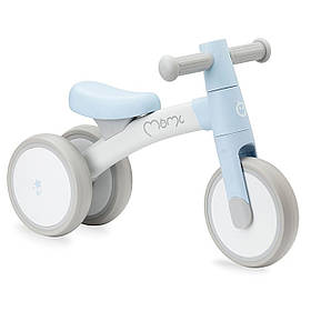 Велобіг MoMi TEDI Light Blue (3 колеса 18 см, антиковзкі ручки, сидіння з еко-шкіри) Сіро-Блакитний