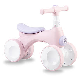 Велобіг MoMi TOBIS Pink (4 колеса, пускає мильні бульбашки, фара, гудок, на батарейках) Рожевий