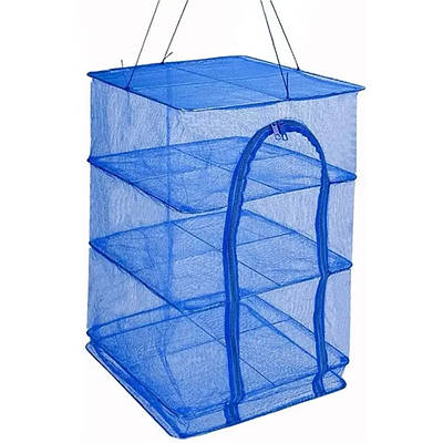 Сітка  для сушіння риби, грибів, овочів, фруктів, зелені 35*35*65 см, 3 яруси. Складна, підвісна