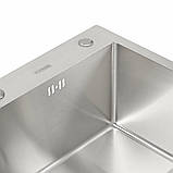 Кухонна мийка Platinum Handmade 6545 нержавіюча сталь 3.0/0.8, фото 6