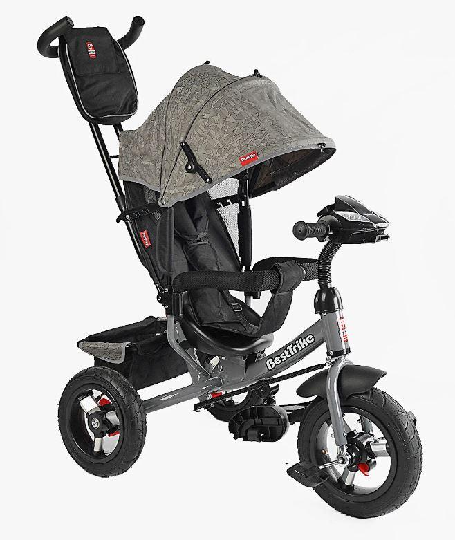 Велосипед BestTrike з батьківською ручкою, надувними колесами, фарою, USB та пультом