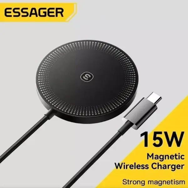 Бездротовий зарядний пристрій Essager 15W Chengfeng Magnetic Black (EWXCX-CF01-Z), фото 1