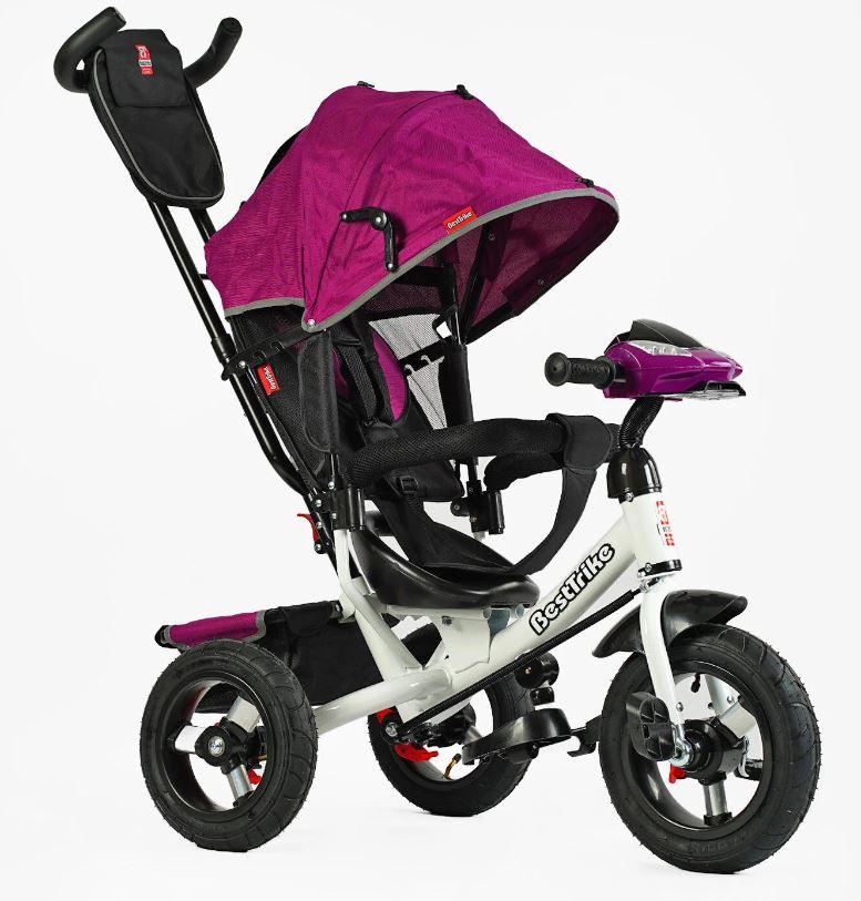 Велосипед BestTrike з батьківською ручкою, надувними колесами, фарою, USB та пультом, фото 1