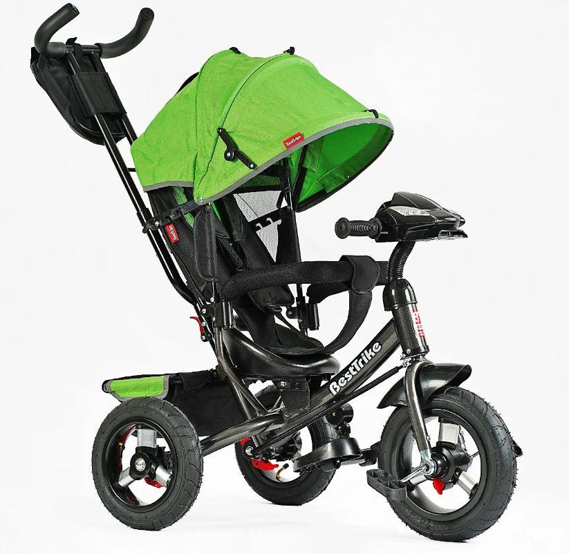 Велосипед BestTrike з батьківською ручкою, надувними колесами, фарою, USB та пультом
