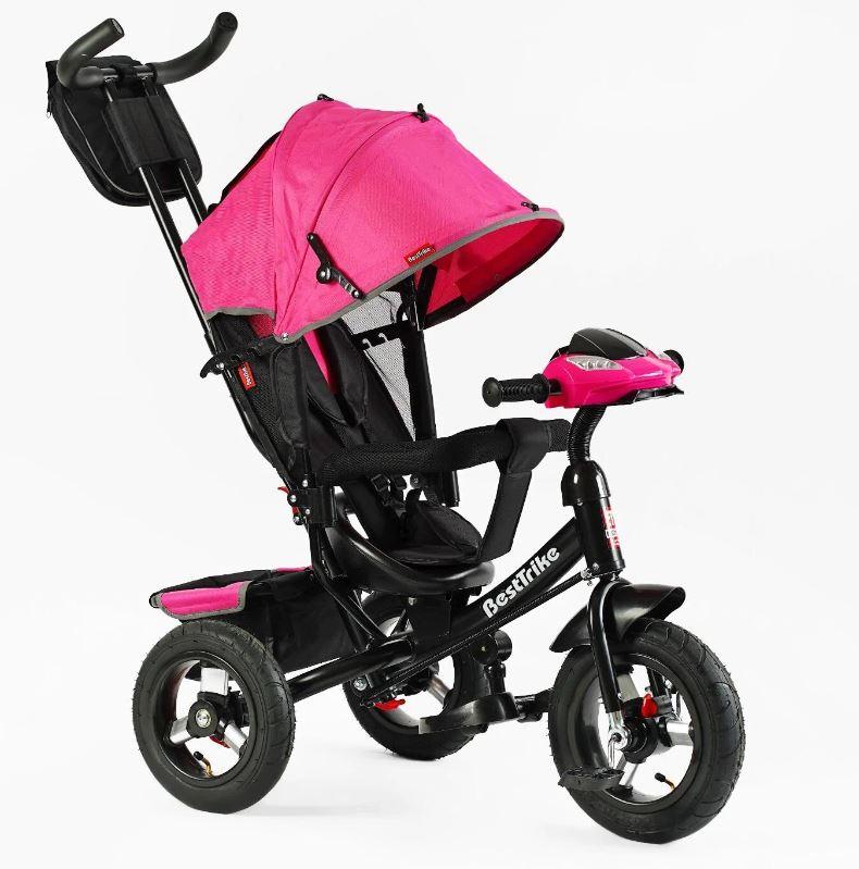 Велосипед BestTrike з батьківською ручкою, надувними колесами, фарою, USB та пультом