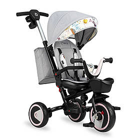 Велосипед триколісний з батьківською ручкою MoMi INVIDIA Love 5в1 Сірий