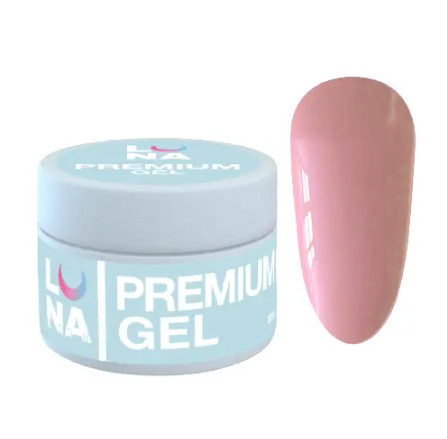 Гель для нарощування нігтів Luna Gel Premium №6, 30 мл (кавово-рожевий)