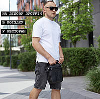 Чоловіча шкіряна сумка з ручкою 19х23х6, барсетка для чоловіка, плечовий месенджер, чорна, фото 9