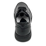Чоловічі чорні шкіряні кросівки на шнурівці Міда 112544(1) розмір 40, фото 6